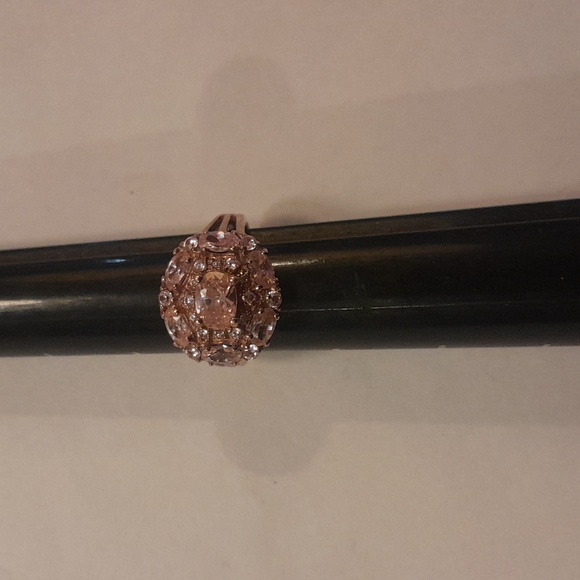 UTC Jewelry Utc Goldtone Sterling Silver Pink Faceted Cubic